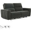Home4You Sofa su reglaineriu MATIAS Trivietė Tamsiai pilka