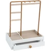 Home4You Papuošalų stovas LARA H26cm, su stalčiumi, baltas