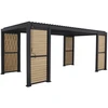 Home4You Dark Pavėsinė MIRADOR-111 su žaliuzinėmis sienelėmis 3x6m, tamsiai pilka