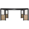 Home4You Dark Pavėsinė MIRADOR-111 su žaliuzinėmis sienelėmis 3x6m, tamsiai pilka