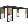 Home4You Dark Pavėsinė MIRADOR-111 su žaliuzinėmis sienelėmis 3x6m, tamsiai pilka