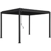 Home4You Pavėsinė MIRADOR-88 297.2x359.2x240.8 cm tamsiai pilkas aliuminis