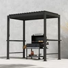 Home4You Dark Pavėsinė MIRADOR BBQ 2,55x1,5m, tamsiai pilka