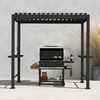 Home4You Dark Pavėsinė MIRADOR BBQ 2,55x1,5m, tamsiai pilka