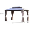 Home4You Pavėsinė Gazebo SUNSET 3x4x2/2,7m, ruda spalva