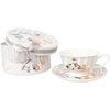 Home4You Puodelis/lėkštė MIA SNOW 180ml dovanų dėžutėje