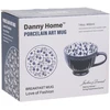 Home4You Mėlyna Puodelis SEREN H7,7cm 355ml, mėlynas/gėlių spalvos
