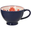 Home4You Mėlyna Puodelis SEREN H7,7cm 355ml, mėlynas/raudonas