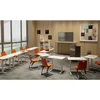 Home4You Desk ERGO manual 120x60xH70-115cm, oak/baltas