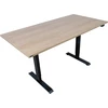 Home4You Rašomasis stalas Ergo 160x80x71-121 cm Hickory/Juoda Reguliuojamas