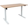 Home4You Reguliuojamo aukščio darbo stalas ERGO LIGHT su 1 varikliu 120x60cm, baltas/ąžuolinis