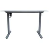 Home4You Rašomasis stalas ERGO LIGHT su 1 varikliu 120x60xH73-118cm, baltas / sidabriškai pilkas