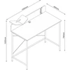 Home4You Rašomasis stalas HEDVIG 100x49,5xH102cm, uosis/juodas