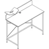 Home4You Rašomasis stalas HEDVIG 100x49,5xH102cm, uosis/juodas