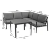 Lauko baldų komplektas Home4You Sodo baldų komplektas ADRIAN stalas ir kampinė sofa, pilkos spalvos