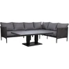 Home4You Lauko baldų komplektas BRISTOL Kampinė sofa ir stalas Pilka