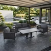 Home4You Lauko baldų komplektas BRISTOL Stalas, sofa ir 2 kėdės Pilka