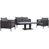 Home4You Lauko baldų komplektas BRISTOL Stalas, sofa ir 2 kėdės Pilka