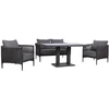 Home4You Lauko baldų komplektas BRISTOL Stalas, sofa ir 2 kėdės Pilka
