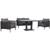 Home4You Lauko baldų komplektas BRISTOL Stalas, sofa ir 2 kėdės Pilka