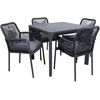 Lauko baldų komplektas Home4You Sodo baldų komplektas CARVES stalas ir 4 kėdės