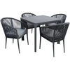 Lauko baldų komplektas Home4You Sodo baldų komplektas CARVES stalas ir 4 kėdės