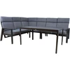 Lauko baldų komplektas Home4You Sodo baldų komplektas CASTEN, stalas ir kampinė sofa, spalva: tamsiai pilka