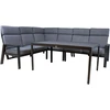 Lauko baldų komplektas Home4You Sodo baldų komplektas CASTEN, stalas ir kampinė sofa, spalva: tamsiai pilka