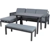 Lauko baldų komplektas Home4You Sodo baldų komplektas DELGADO corner sofa, table and bench
