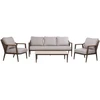 Lauko baldų komplektas Home4You Sodo baldų komplektas DELIA stalas, sofa ir 2 kėdės