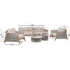 Lauko baldų komplektas Home4You Sodo baldų komplektas DIANA sofa, 2 foteliai ir 2 stalai, smėlio spalvos