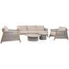 Lauko baldų komplektas Home4You Sodo baldų komplektas DIANA sofa, 2 foteliai ir 2 stalai, smėlio spalvos