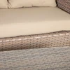Lauko baldų komplektas Home4You Sodo baldų komplektas EDEN, stalas, sofa ir 2 foteliai, rėmas: aliumininis su plastikinių vytelių apdaila, spalva: smėlio