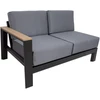 Lauko baldų komplektas Home4You Sodo baldų komplektas FELINO kampinė sofa, 2 stalai, juodos spalvos