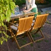 Lauko baldų komplektas Home4You Sodo baldų komplektas FINLAY, stalas ir 4 kėdės (13182), 110x75x72 cm, sulankstomas, mediena: akacija, apdaila: alyvuotas