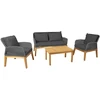 Lauko baldų komplektas Home4You Sodo baldų komplektas FLORIDA table, sofa and 2 armchairs, pilkas