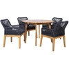 Lauko baldų komplektas Home4You Sodo baldų komplektas FLORIDA table and 4 chairs, pilkas