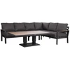 Home4You Lauko baldų komplektas RIO Kampinė sofa ir stalas Tamsiai pilka