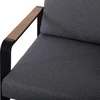 Lauko baldų komplektas Home4You Sodo baldų komplektas LONA stalas, sofa ir 2 kėdės, pilkos/juodos spalvos
