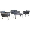 Home4You Lauko baldų komplektas MALAGA stalas, sofa ir 2 kėdės