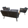 Home4You Lauko baldų komplektas MALAGA stalas, sofa ir 2 kėdės