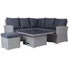 Home4You Lauko baldų komplektas SAMUEL Stalas, kampinė sofa ir pufas