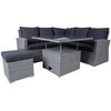 Home4You Lauko baldų komplektas SAMUEL Stalas, kampinė sofa ir pufas