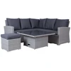 Home4You Lauko baldų komplektas SAMUEL Stalas, kampinė sofa ir pufas