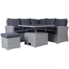 Home4You Lauko baldų komplektas SAMUEL Stalas, kampinė sofa ir pufas