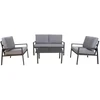 Home4You Lauko baldų komplektas TIFTON stalas, sofa, 2 kėdės