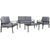 Home4You Lauko baldų komplektas TIFTON stalas, sofa, 2 kėdės