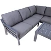 Home4You Lauko baldų komplektas TOMSON stalas ir kampinė sofa, pilkos spalvos