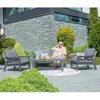Lauko baldų komplektas Home4You Sodo baldų komplektas TOMSON stalas, sofa ir 2 kėdės, rėmas: aliumininis, pagalvėlės: pilkos