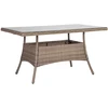 Lauko baldų komplektas Home4You Sodo baldų komplektas TOSCANA, stalas su 6 kėdėmis, 140x80xH73 cm, aliuminio rėmas apipintas plastikinėmis vytelėmis, spalva: pilka/smėlio